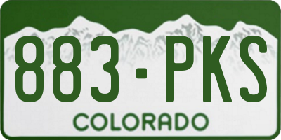CO license plate 883PKS