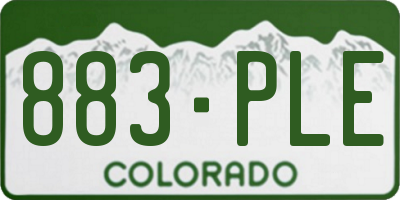 CO license plate 883PLE