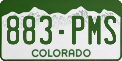 CO license plate 883PMS