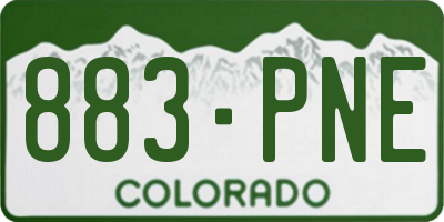 CO license plate 883PNE