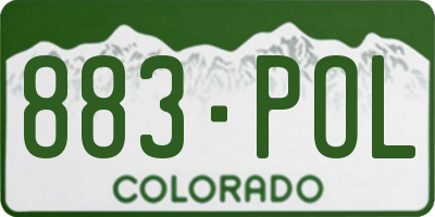 CO license plate 883POL