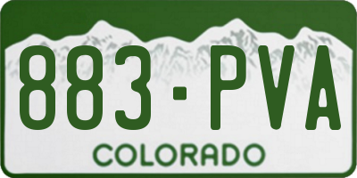 CO license plate 883PVA