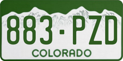 CO license plate 883PZD