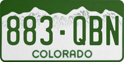 CO license plate 883QBN