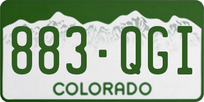 CO license plate 883QGI