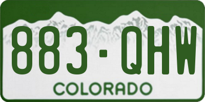 CO license plate 883QHW