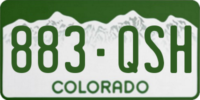 CO license plate 883QSH