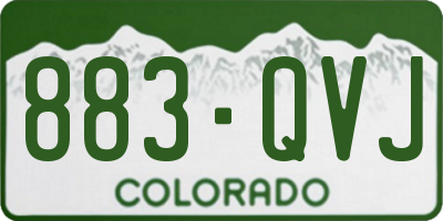 CO license plate 883QVJ