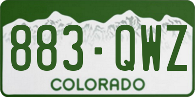 CO license plate 883QWZ