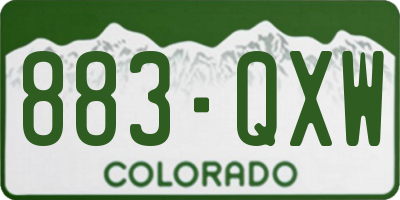 CO license plate 883QXW