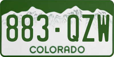 CO license plate 883QZW