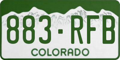 CO license plate 883RFB