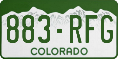 CO license plate 883RFG