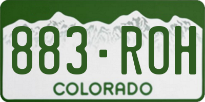 CO license plate 883ROH