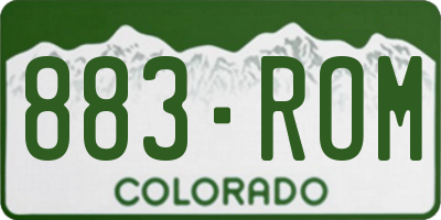 CO license plate 883ROM