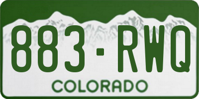 CO license plate 883RWQ