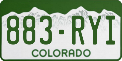 CO license plate 883RYI