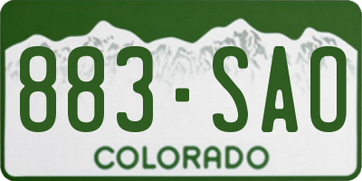 CO license plate 883SAO