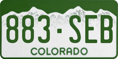 CO license plate 883SEB