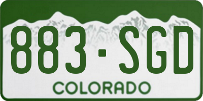 CO license plate 883SGD