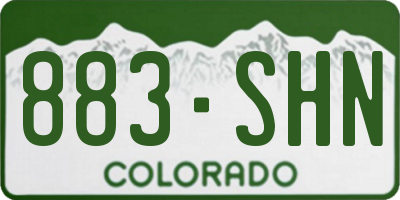 CO license plate 883SHN