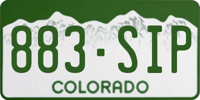 CO license plate 883SIP