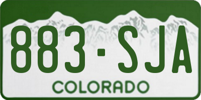 CO license plate 883SJA