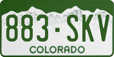 CO license plate 883SKV