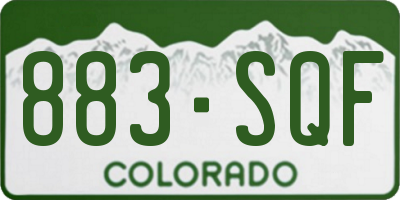 CO license plate 883SQF