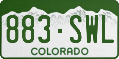 CO license plate 883SWL