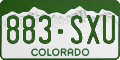 CO license plate 883SXU