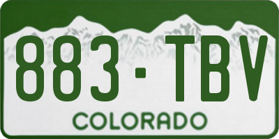CO license plate 883TBV