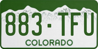 CO license plate 883TFU