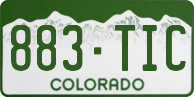 CO license plate 883TIC