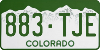 CO license plate 883TJE