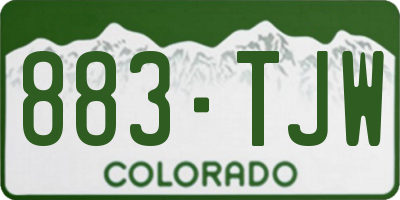 CO license plate 883TJW