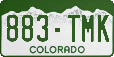 CO license plate 883TMK