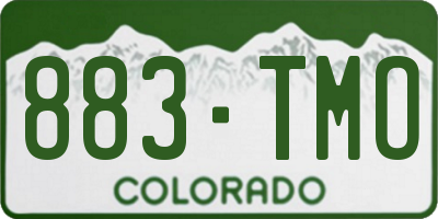 CO license plate 883TMO