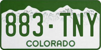 CO license plate 883TNY