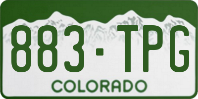 CO license plate 883TPG