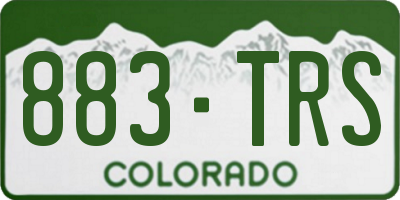 CO license plate 883TRS