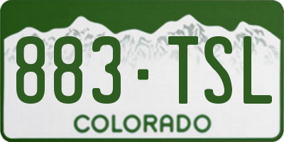 CO license plate 883TSL