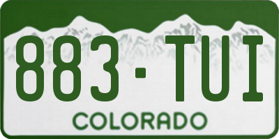 CO license plate 883TUI