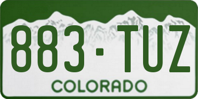 CO license plate 883TUZ