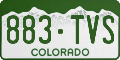 CO license plate 883TVS