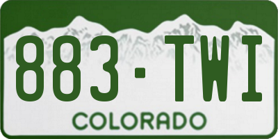 CO license plate 883TWI