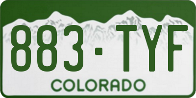 CO license plate 883TYF