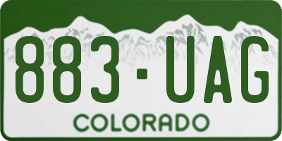 CO license plate 883UAG