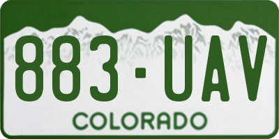 CO license plate 883UAV
