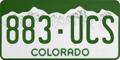 CO license plate 883UCS